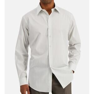 Club Room Men's Regular Fit Check Dress Shirt Gray Size Medium 15 15.5 NWT